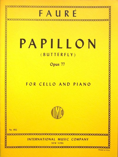 G. Fauré: Papillon op. 77, VcKlav (KlavpaSt)