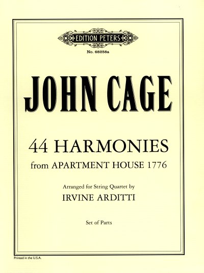 J. Cage: 44 Harmonies from Apartment House 1, 4Str (OStsatz)