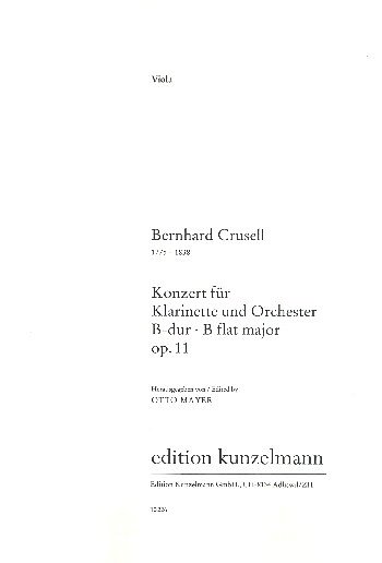 B.H. Crusell: Konzert für Klarinette B-Dur o, KlarOrch (Vla)