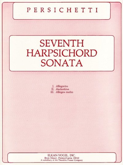 V. Persichetti: Seventh Harpsichord Sonata