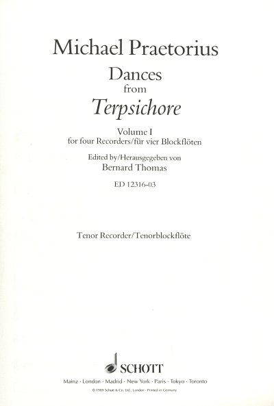 M. Praetorius: Dances from Terpsichore 1, 4Blf (Tblf)