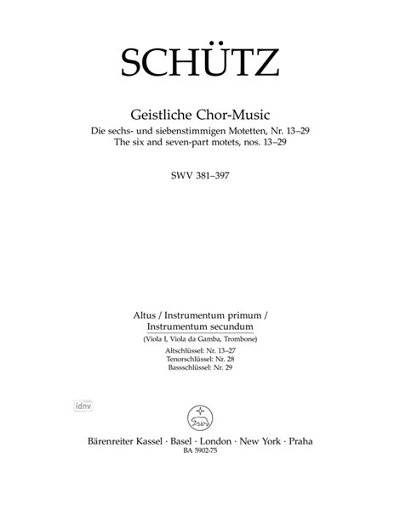 H. Schütz: Geistliche Chor-Music SWV 381-397