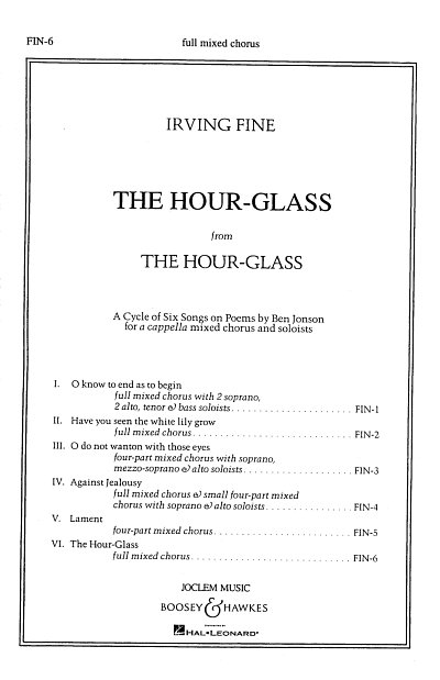 I. Fine: The Hour-Glass, Gch;Klav (Chpa)
