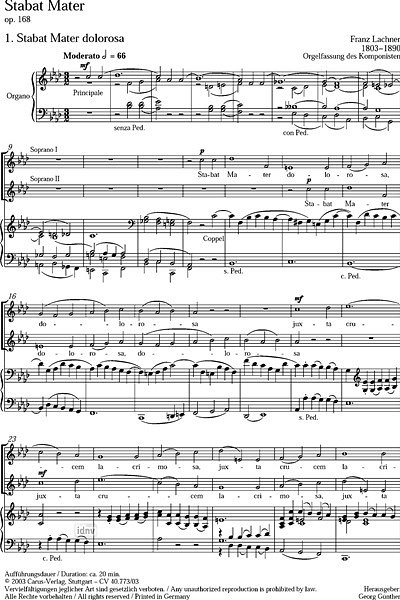 F. Lachner: Stabat Mater op. 168 / Klavierauszug
