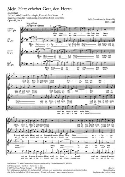 DL: F. Mendelssohn Barth: Mein Herz erhebet Gott. Deutsc (Pa