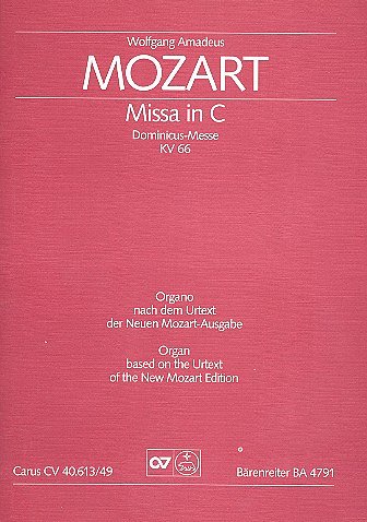 W.A. Mozart: Missa in C KV 66, 4GesGchOrch (Org)