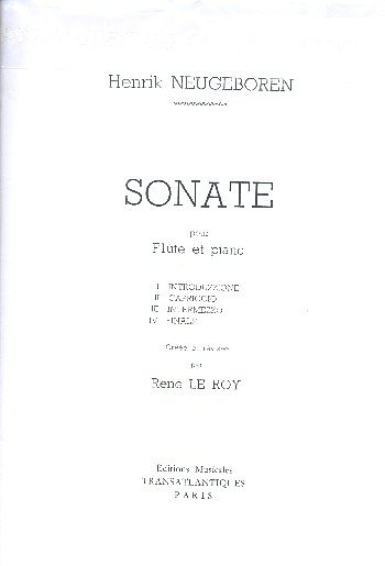 Sonate, FlKlav (Bu)