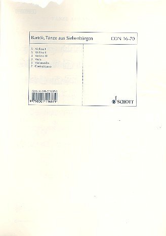 B. Bartók: Tänze aus Siebenbürgen , Stro