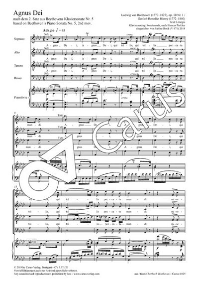 DL: L. v. Beethoven: Agnus Dei As-Dur (2018), GchKlav (Part.
