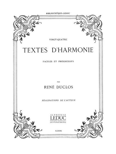 24 Textes D'harmonie Faciles Et Progressifs (Bu)