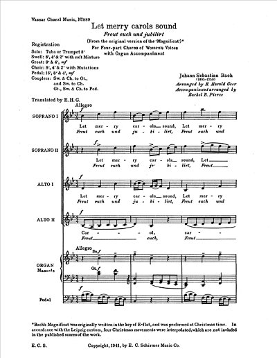 J.S. Bach: Magnificat: Let Merry Carols Sound