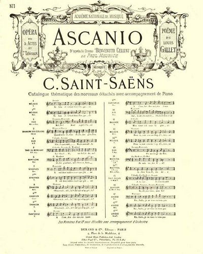 C. Saint-Saëns: Ascanio Opera en 5 Actes et 7 Tableaux no 11