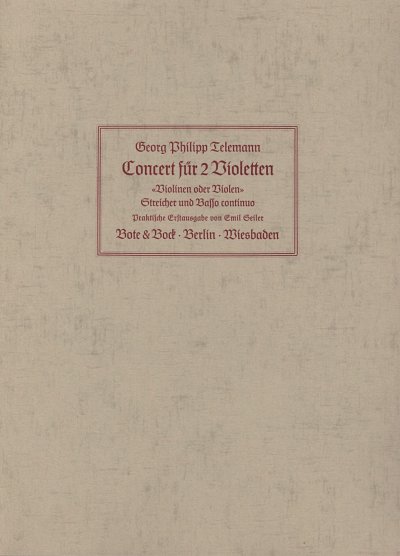 G.P. Telemann: Konzert für 2 Violetten  G-Dur