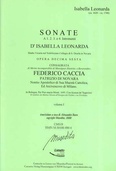 Leonarda Isabella: 12 Sonaten Op 16