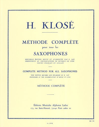 H.E. Klosé: Complete Method 1+2, Sax
