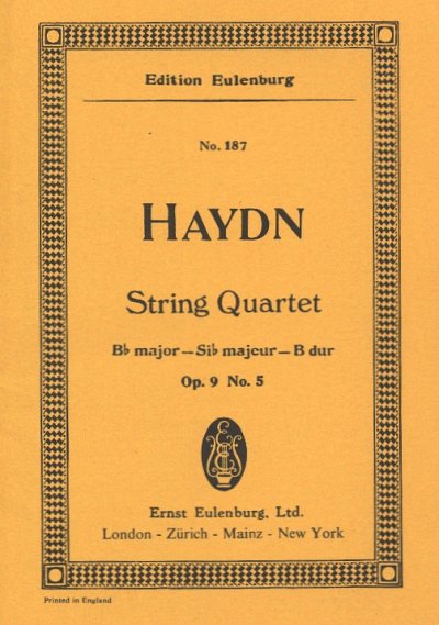 J. Haydn: Streichquartett B-Dur op. 9/5 Hob. , 2VlVaVc (Stp)