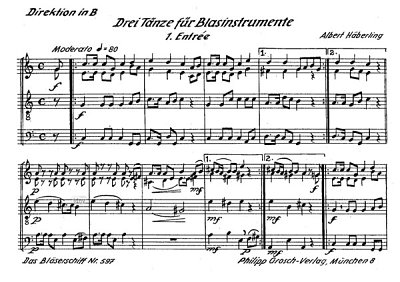 A. Häberling: Drei Tänze für Blasinstrumente, Blas4 (DirBSt)