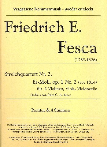 F.E. Fesca: Streichquartett 2 fis-moll op. 1-2, 4Str (Pa+St)