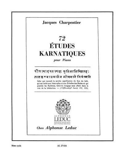J. Charpentier: 75 Études Karnatiques Cycle 08, Klav