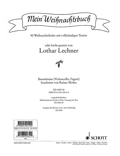 L. Lechner: Mein Weihnachtsbuch, Klav (ESt Bass)