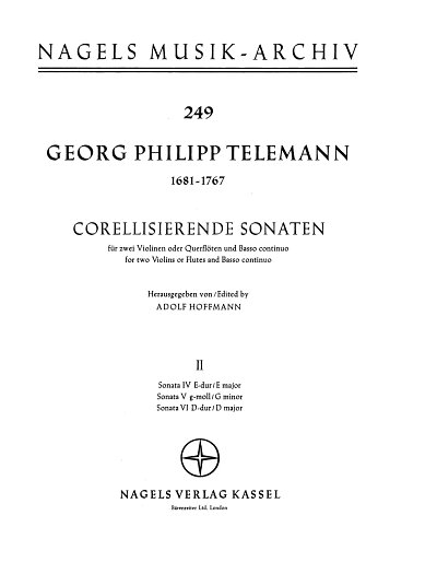 G.P. Telemann: Sonatas in the style of Corelli II