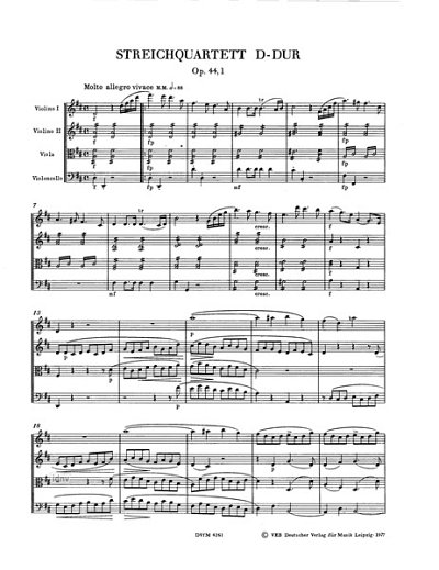 F. Mendelssohn Bartholdy: Streichquartette op. 44