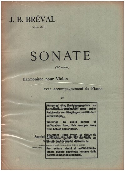 Sonate En Sol Violon Et Piano (Salmon , VlKlav (KlavpaSt)