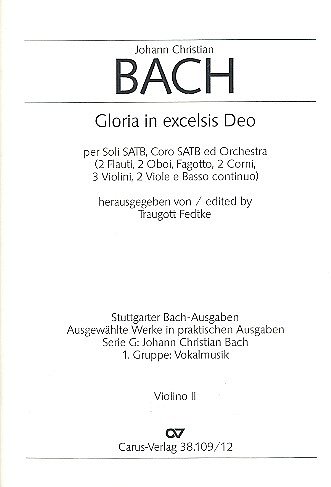 J.C. Bach: Gloria in G CW E 4 / Einzelstimme Vl. 2