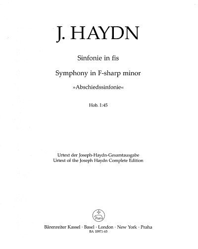 J. Haydn: Sinfonie fis-Moll Hob. I:45 