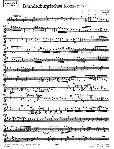 J.S. Bach: Brandenburgisches Konzert Nr. 4 G-, Barorch (Vl1)