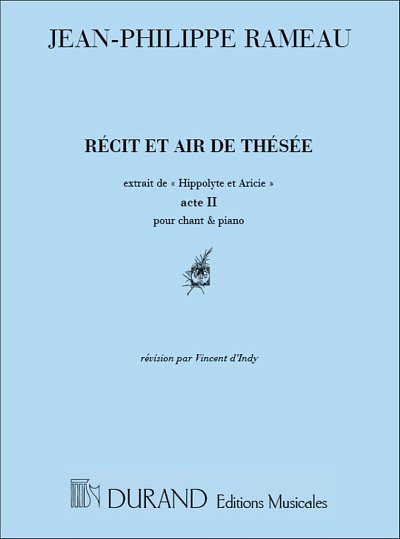 J.-P. Rameau: Recit Et Air De Thesee , GesKlav