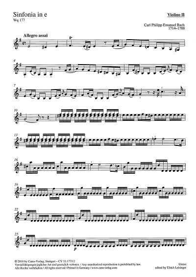 C.P.E. Bach: Sinfonie E-Moll Wq 177