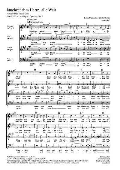 DL: F. Mendelssohn Barth: Jauchzet dem Herrn (Psal, GCh4 (Pa