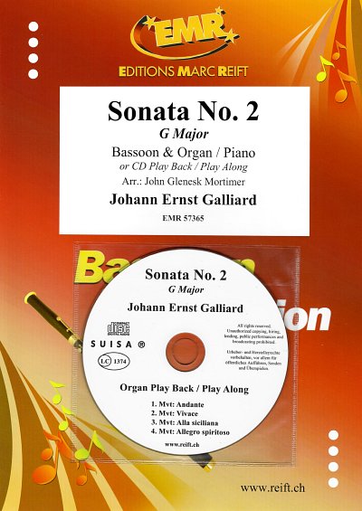 J.E. Galliard: Sonata No. 2, FagKlav/Org (+CD)