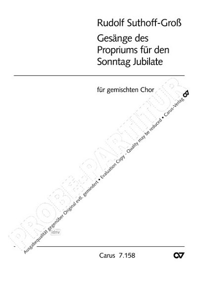 Suthoff-Groß, Rudolf: Gesänge des Propriums für Jubilate (1967)