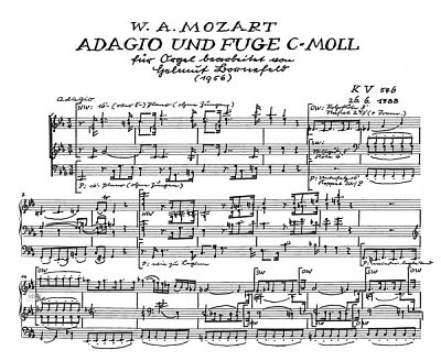 W.A. Mozart: Adagio Choral Fuge C-Moll Nach Kv 546 620 426