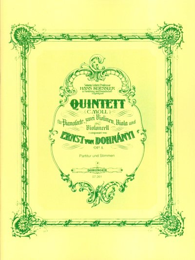 E. v. Dohnányi: Klavierquintett c-moll , 2VlVaVcKlav (Pa+St)