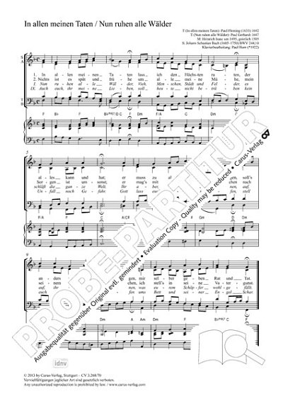 J.S. Bach et al.: In allen meinen Taten / Nun ruhen alle Wälder F-Dur BWV 244,10