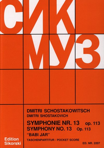 D. Schostakowitsch: Sinfonie 13 Op 113
