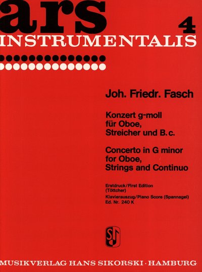 J.F. Fasch: Konzert G-Moll - Ob Str Bc