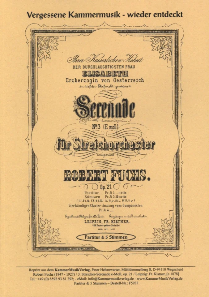 R. Fuchs: Serenade 3 e-moll op. 21, StrOrch (Pa+St) (0)