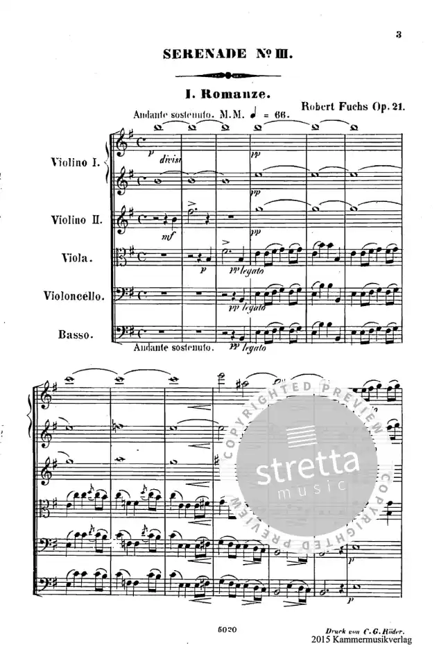 R. Fuchs: Serenade 3 e-moll op. 21, StrOrch (Pa+St) (1)