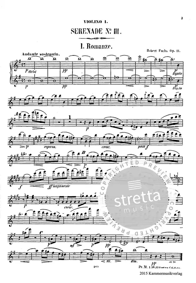 R. Fuchs: Serenade 3 e-moll op. 21, StrOrch (Pa+St) (4)