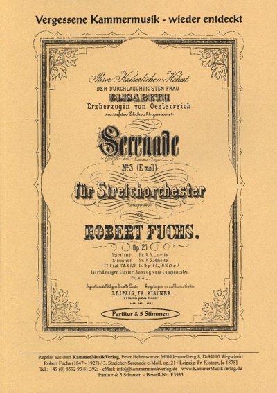 R. Fuchs: Serenade 3 e-moll op. 21, StrOrch (Pa+St)