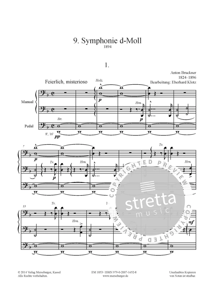 A. Bruckner: Sinfonie Nr. 9 d-Moll, Org (2N) (1)