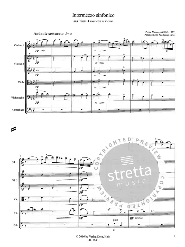 P. Mascagni: Intermezzo sinfonico, Stro (Part.) (1)