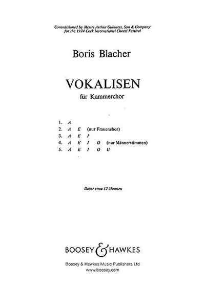 B. Blacher: Vokalisen, GchKlav (Part.)