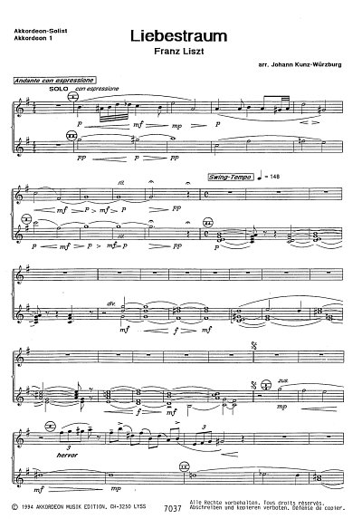 AQ: F. Liszt: Liebestraum, AkksoloAkko (Akk1) (B-Ware)
