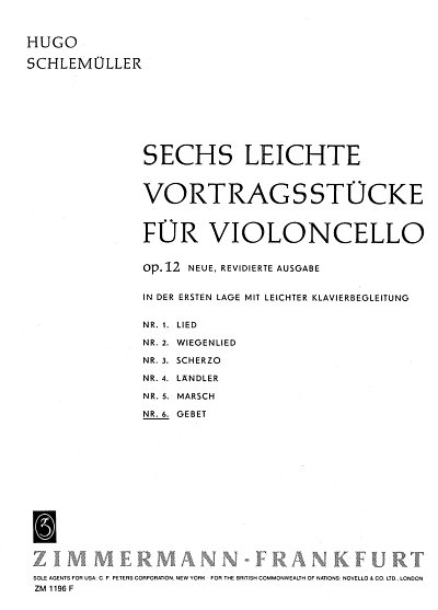 H. Schlemüller: Sechs leichte Vortragsstü, VcKlav (KlavpaSt)