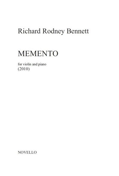 R.R. Bennett: Memento, VlKlav (KA+St)
